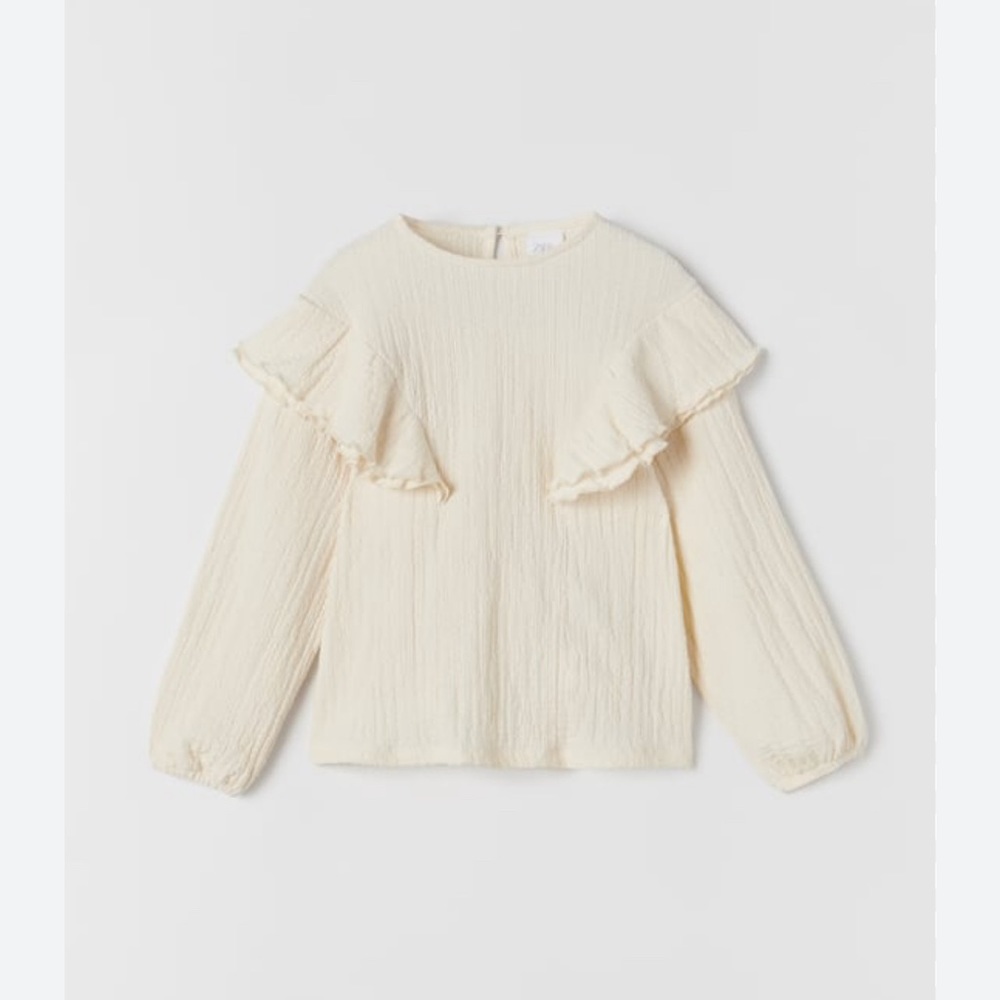 Zara girls long sleeve blouse top